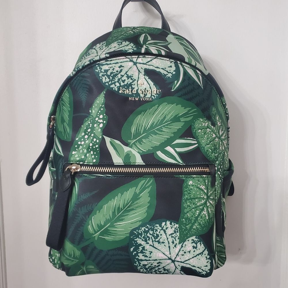 Kate Spade Tropical Palms and Monstera Leaves Nylon Backpack - Picture 6 of 13
